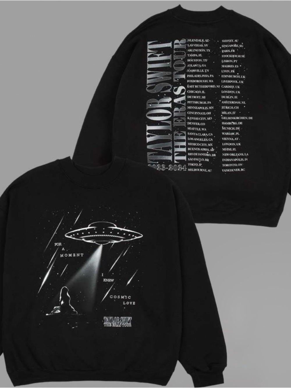 Taylor Swift Eras Tour Down Bad Live Photo UFO Graphic Oversized Sweatshirt